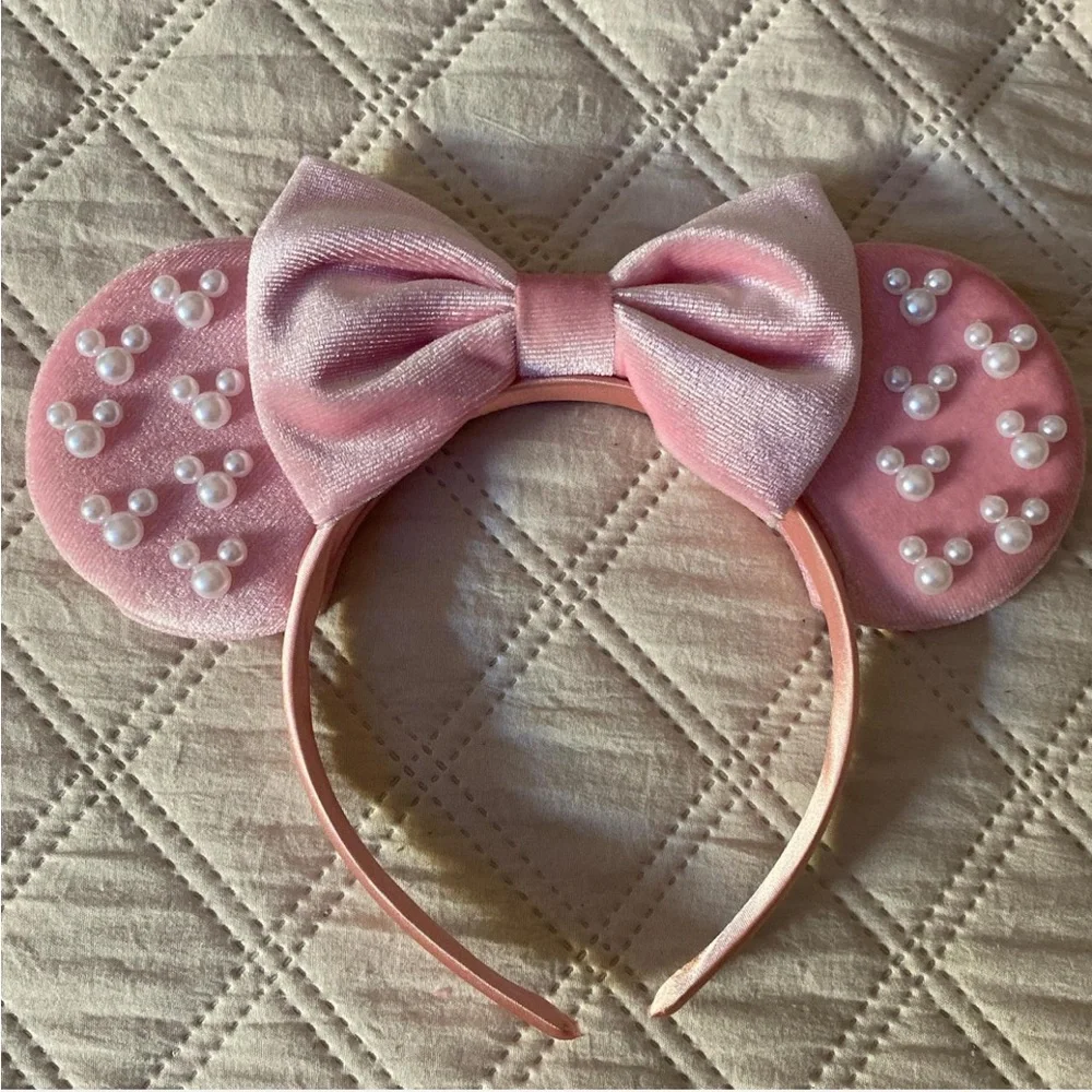 Pink Pearl Embellished Kids Headband